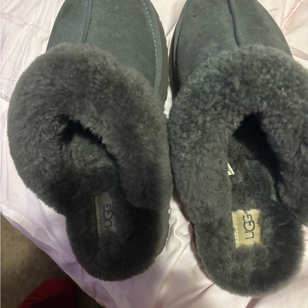 UGG Charcoal Shearling Slippers
